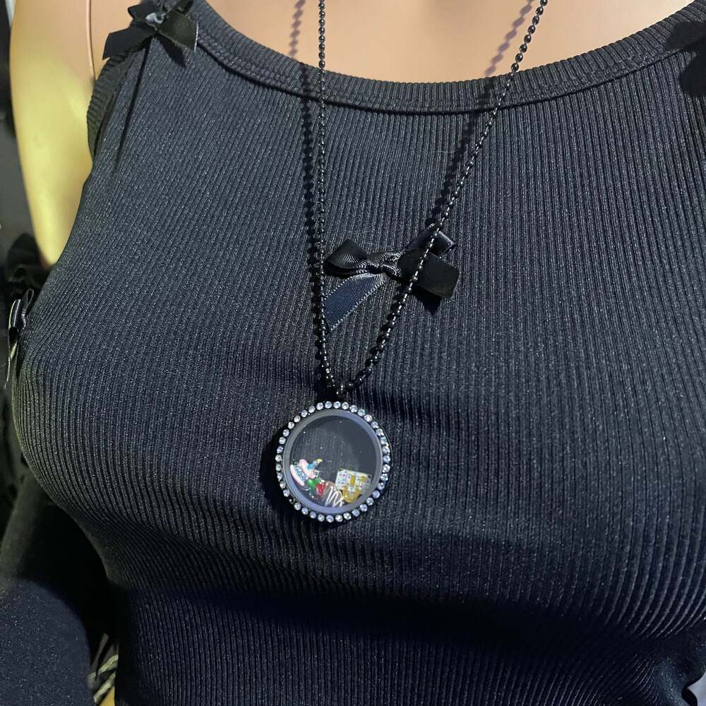 Origami Owl Blackout Shadowbox Drop Pendant Necklace
